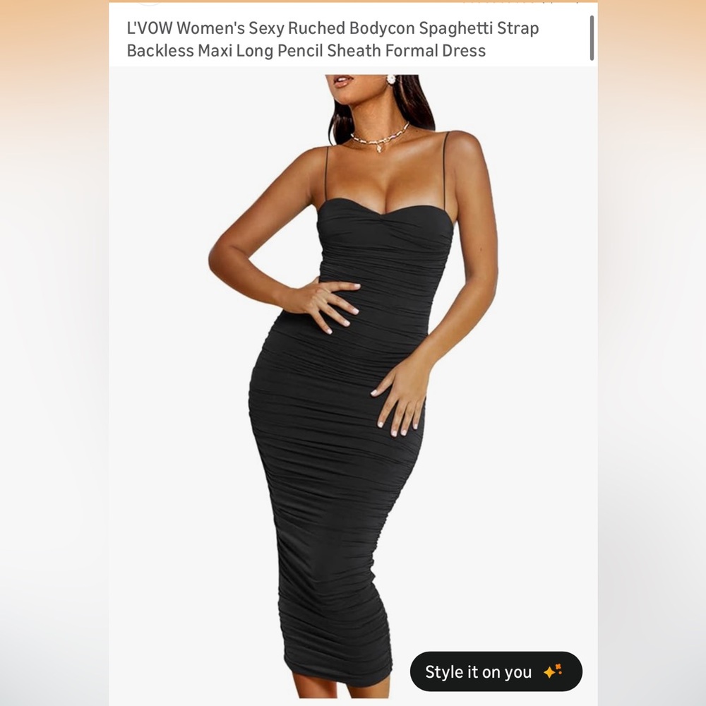 Elegant Black Ruched Dress